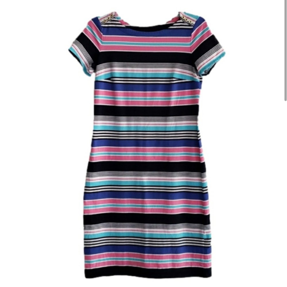 3X Talbots Ponte knit Shirt Dress short sleeve stripe pullover